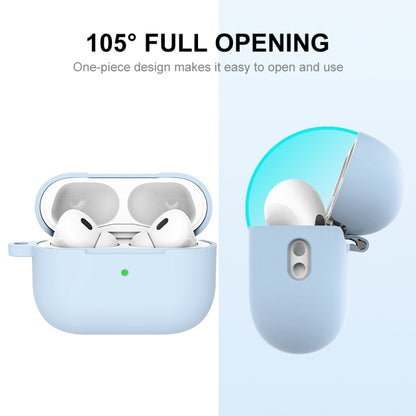 For Apple AirPods Pro 2 2022 ENKAY Thickened Silicone Protective Case with Keychain(Light Blue) - For AirPods Pro 2 by ENKAY | Online Shopping South Africa | PMC Jewellery | Buy Now Pay Later Mobicred