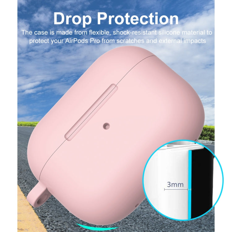 For Apple AirPods Pro 2 2022 ENKAY Thickened Silicone Protective Case with Keychain(Matte Pink) - For AirPods Pro 2 by ENKAY | Online Shopping South Africa | PMC Jewellery | Buy Now Pay Later Mobicred