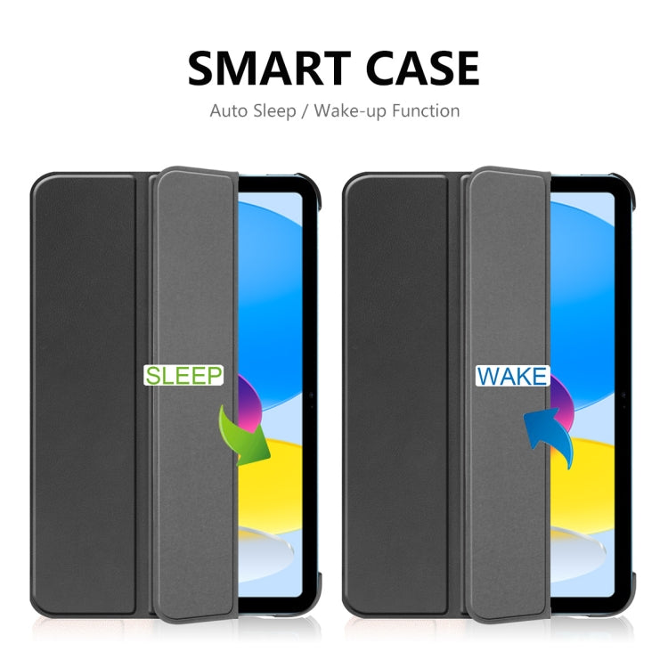 For iPad 2025 / 2022 ENKAY Tri-fold Custer Texture Leather Stand Smart Case(Light Blue) - free shipping - PMc TechLife - Order now!
