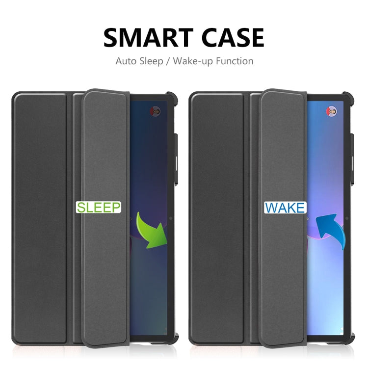 For Lenovo Tab P11 Pro Gen2 11.2 inch 2022 ENKAY Tri-fold Custer Texture Leather Stand Smart Case(Grey) - free shipping - PMC TechLife - Order now!