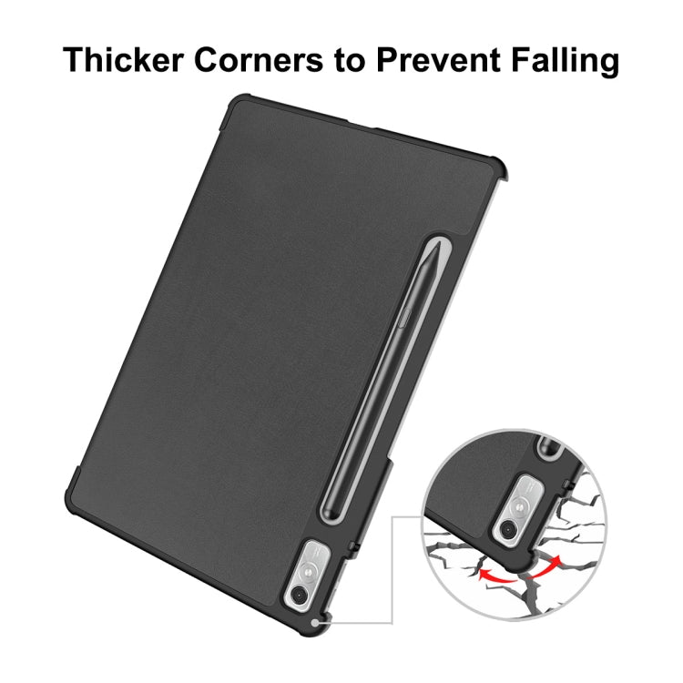 For Lenovo Tab P11 Pro Gen2 11.2 inch 2022 ENKAY Tri-fold Custer Texture Leather Stand Smart Case(Grey) - free shipping - PMC TechLife - Order now!