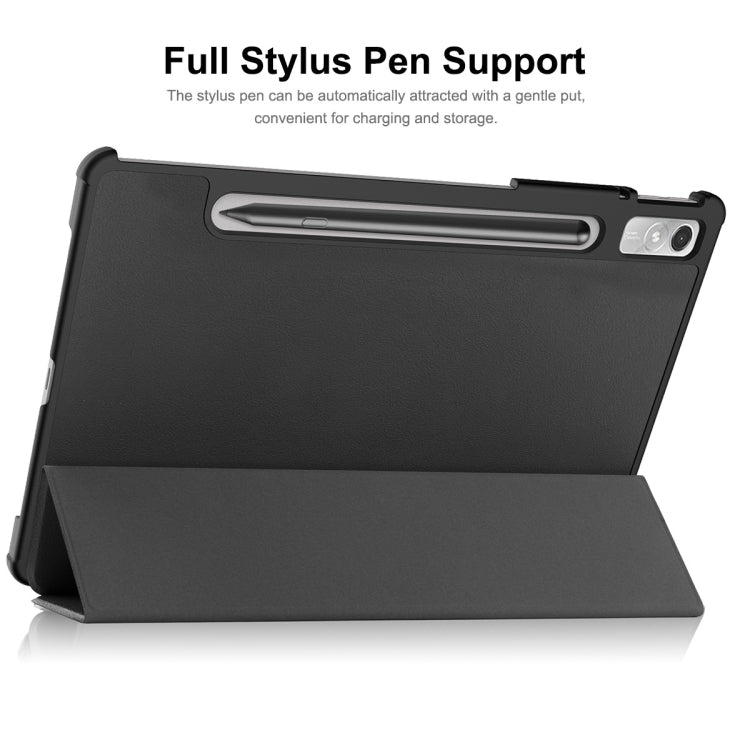 For Lenovo Tab P11 Pro Gen2 11.2 inch 2022 ENKAY Tri-fold Custer Texture Leather Stand Smart Case(Grey) - free shipping - PMC TechLife - Order now!