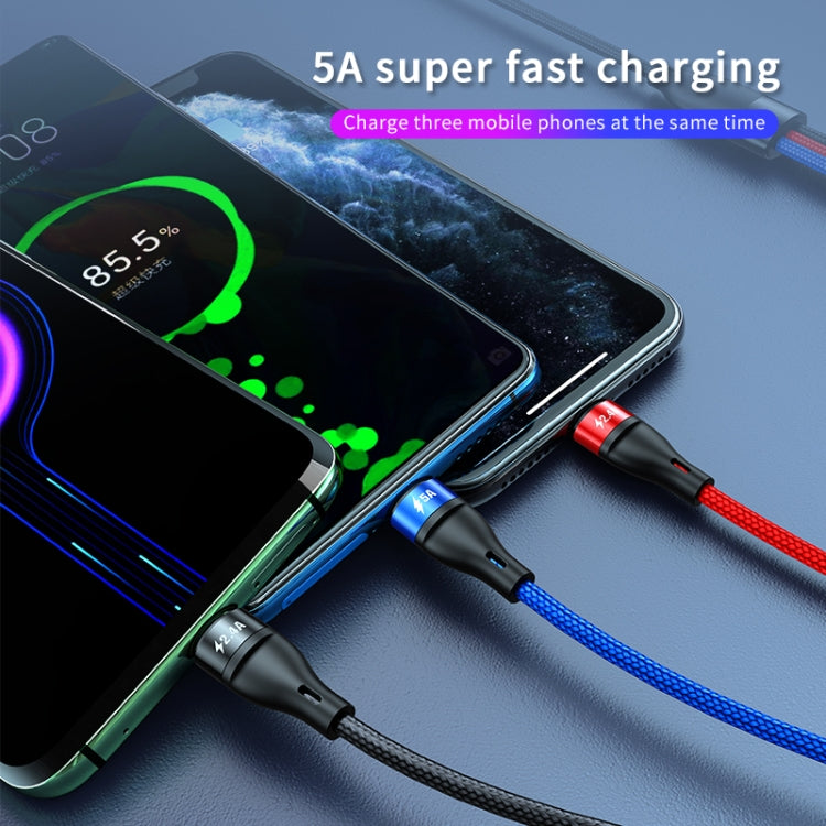 40W 5A USB to Micro USB + USB-C / Type-C + 8 Pin Fast Charging Cable, Cable Length: 2m - Multifunction Cable by PMC Jewellery | Online Shopping South Africa | PMC Jewellery | Buy Now Pay Later Mobicred