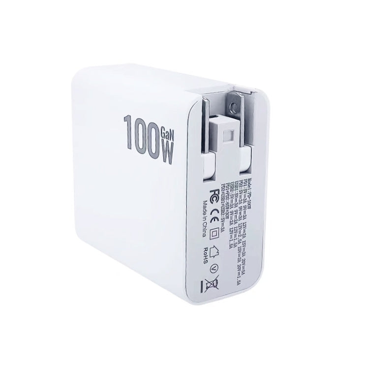 GaN 100W Dual USB + Dual USB-C/Type-C Multi Port Charger with 2m Type-C to Type-C Data Cable Set US / AU Plug - Cable & Adapter by PMC Jewellery | Online Shopping South Africa | PMC Jewellery | Buy Now Pay Later Mobicred