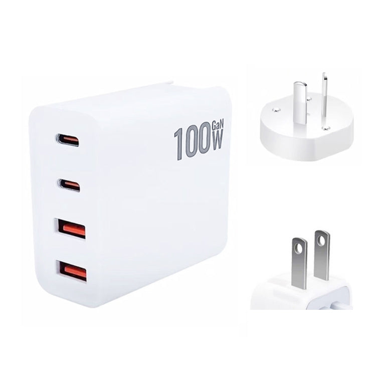 GaN 100W Dual USB+Dual USB-C/Type-C Multi Port Charger with  1.8m Type-C to MagSafe 1 / L Header Data Cable US / AU Plug - Cable & Adapter by PMC Jewellery | Online Shopping South Africa | PMC Jewellery | Buy Now Pay Later Mobicred