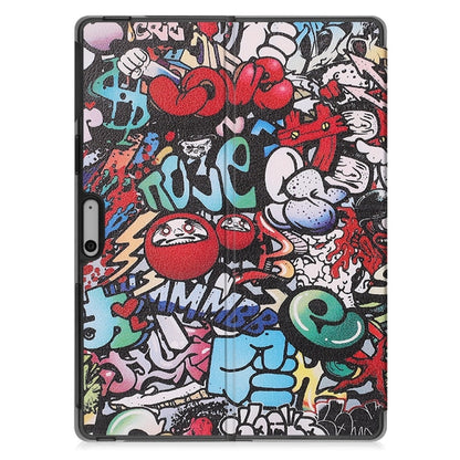 For Microsoft Surface Pro 9 JUNSUNMAY Custer Painted Stand Leather Tablet Case(Graffiti) - Microsoft by JUNSUNMAY | Online Shopping South Africa | PMC Jewellery | Buy Now Pay Later Mobicred