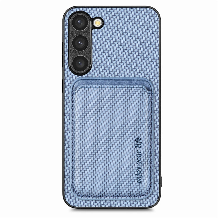 For Samsung Galaxy S23 5G Carbon Fiber Leather Card Magsafe Case(Blue) - Galaxy S23 5G Cases by PMC TechLife | Online Shopping South Africa | PMC TechLife