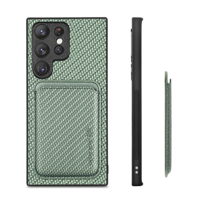 For Samsung Galaxy S23 Ultra 5G Carbon Fiber Leather Card Magsafe Case(Green) - Galaxy S23 Ultra 5G Cases by PMC Jewellery | Online Shopping South Africa | PMC Jewellery