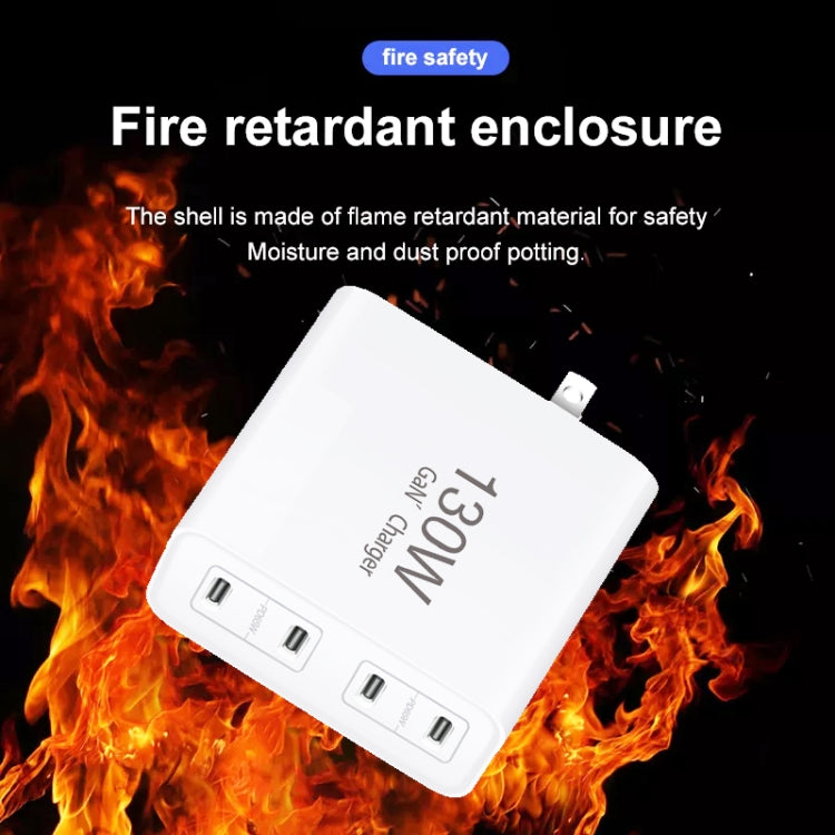 130W USB-C/Type-C Four Port GaN Charger with 2m USB-C/Type-C to USB-C/Type-C Data Cable Set EU / UK / AU / US Plug - free shipping - PMC Jewellery - Order now!