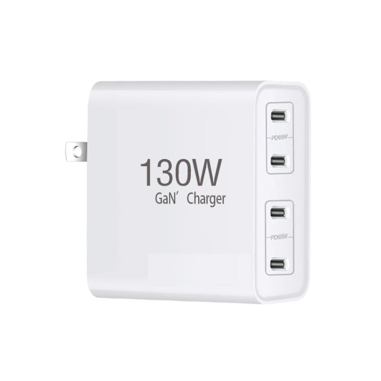 GaN 130W 4-Port USB-C PD65W / PD30W Multi Port Type-C Charger with  1.8m Type-C to MagSafe 2 / T Header Data Cable US Plug - Cable & Adapter by PMC Jewellery | Online Shopping South Africa | PMC Jewellery | Buy Now Pay Later Mobicred