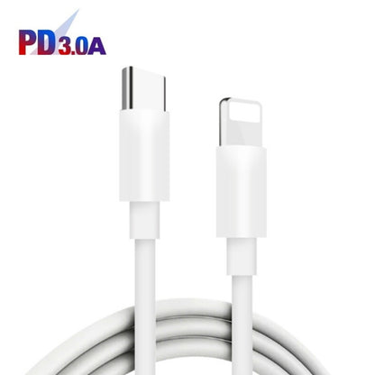 PD04 Type-C + USB Mobile Phone Charger with Type-C to 8 Pin Cable, US Plug(White) - USB Charger by PMC Jewellery | Online Shopping South Africa | PMC Jewellery | Buy Now Pay Later Mobicred