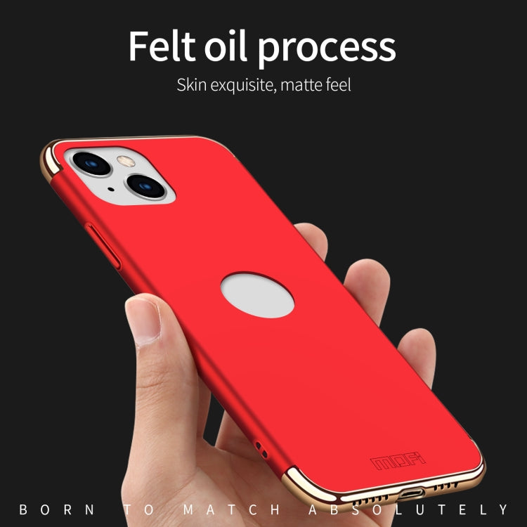 For iPhone 14 Plus MOFI Yatun Series 3 in 1 Stitching PC Phone Case(Gold) - iPhone 14 Plus Cases by MOFI | Online Shopping South Africa | PMC TechLife | Buy Now Pay Later Mobicred