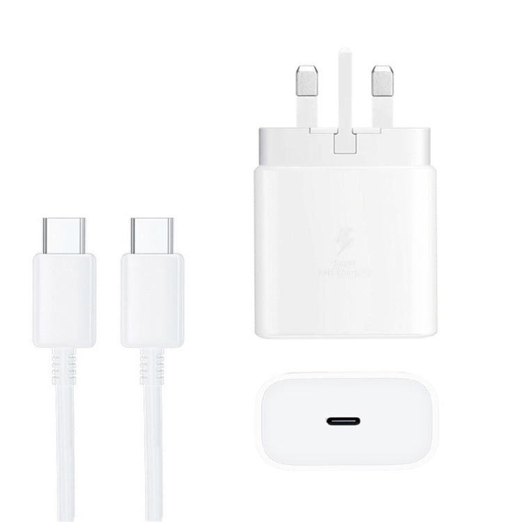 M135 45W USB-C / Type-C Port Fast Charger with 5A Type-C to Type-C Cable, UK Plug(White) - USB Charger by PMC TechLife | Online Shopping South Africa | PMC TechLife | Buy Now Pay Later Mobicred