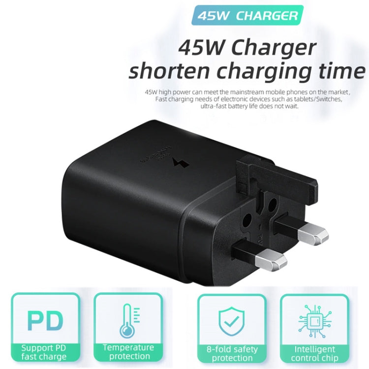 M135 45W USB-C / Type-C Port Fast Charger with 5A Type-C to Type-C Cable, UK Plug(White) - USB Charger by PMC TechLife | Online Shopping South Africa | PMC TechLife | Buy Now Pay Later Mobicred