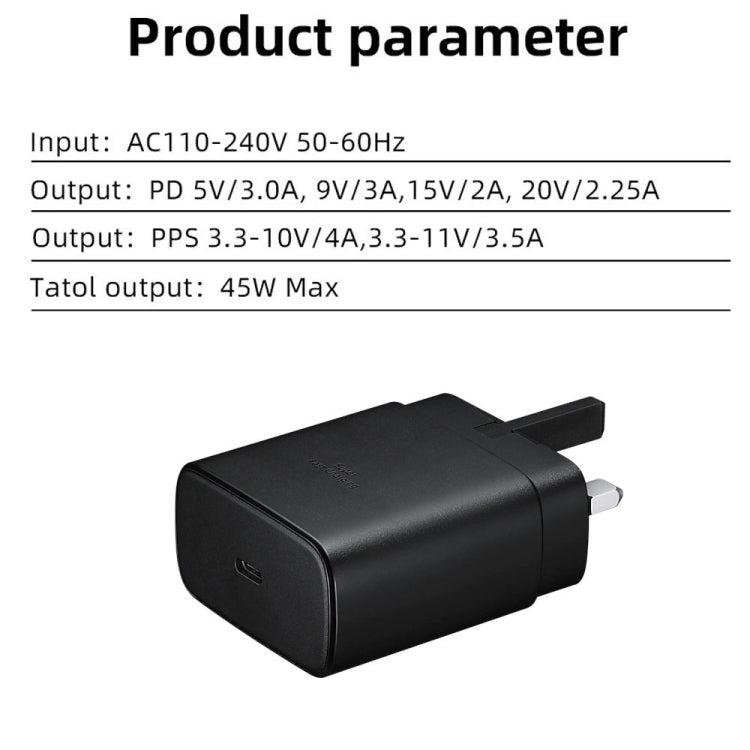 M135 45W USB-C / Type-C Port Fast Charger, UK Plug(White) - USB Charger by PMC TechLife | Online Shopping South Africa | PMC TechLife | Buy Now Pay Later Mobicred