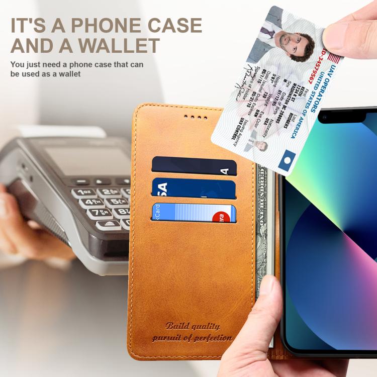 For Samsung Galaxy S25 Ultra 5G Suteni Calf Texture Horizontal Flip Leather Phone Case(Khaki) - free shipping - PMC TechLife - Order now!