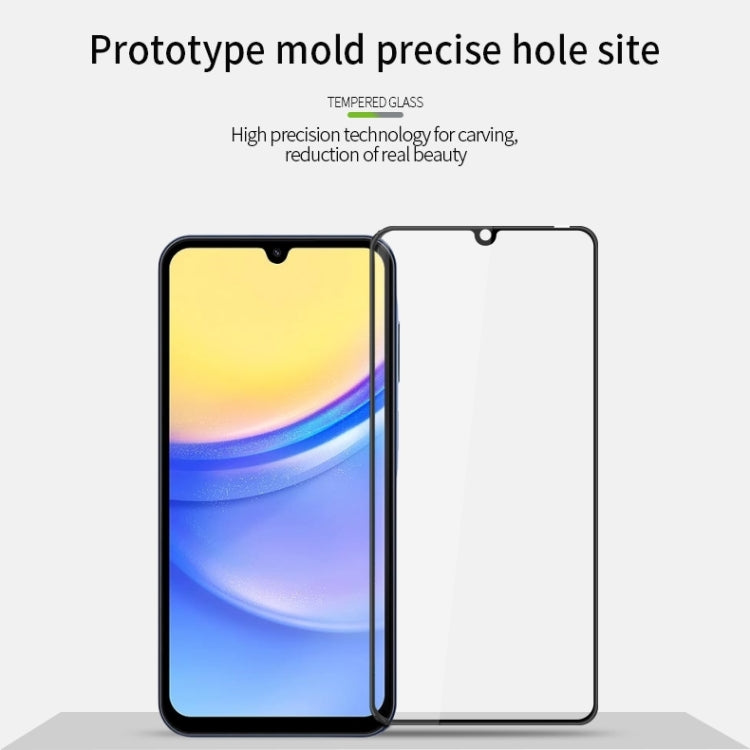 For Samsung Galaxy A15 MOFI 9H 3D Explosion-proof Curved Screen Tempered Glass Film(Black) - Galaxy Tempered Glass by MOFI | Online Shopping South Africa | PMC TechLife | Buy Now Pay Later Mobicred