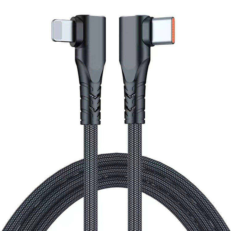 ENKAY Hat-Prince PD 20W Type-C to 8 Pin Dual Elbow Fast Charging Data Cable, Length:1m(Black) - 2 in 1 Cable by ENKAY | Online Shopping South Africa | PMC Jewellery | Buy Now Pay Later Mobicred