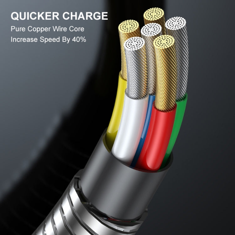 ENKAY ENK-CB132 USB to USB-C / Type-C Carbon Steel Hose Spring 6A Supper Fast Charging Data Cable, Length:2m(Silver) - USB-C & Type-C Cable by ENKAY | Online Shopping South Africa | PMC TechLife | Buy Now Pay Later Mobicred