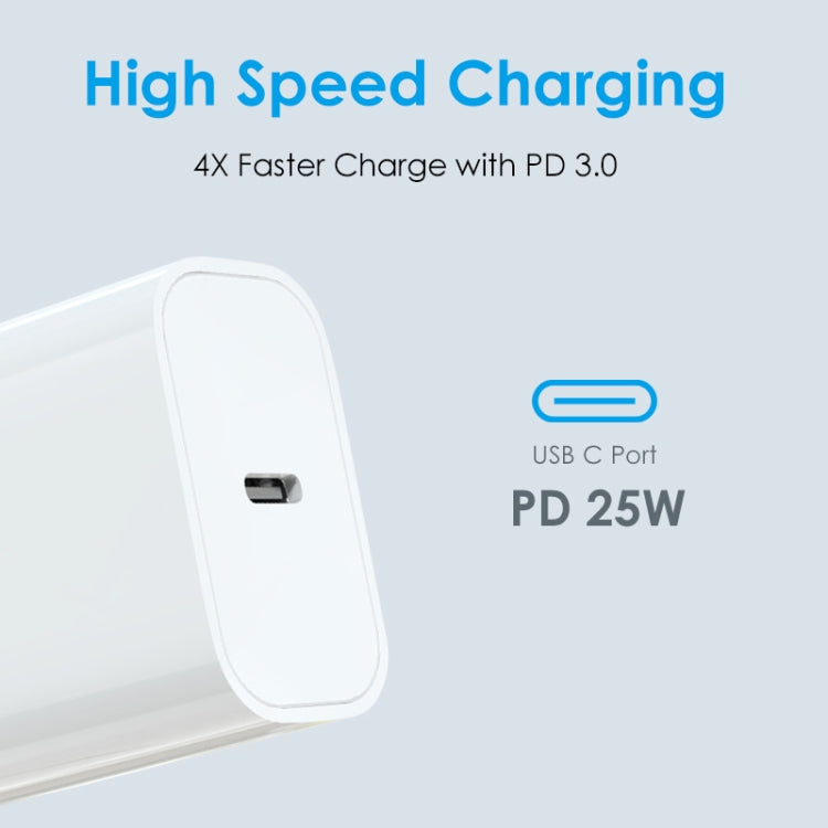 NORTHJO NOPD2501 PD 25W USB-C / Type-C Single Port Fast Charger, Plug Type:UK Plug(White) - free shipping - PMC Jewellery - Order now!