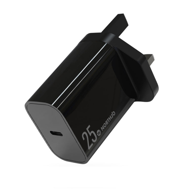 NORTHJO NOPD2501 PD 25W USB-C / Type-C Single Port Fast Charger, Plug Type:UK Plug(Black) - free shipping - PMC Jewellery - Order now!