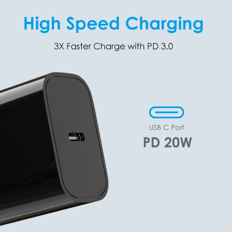 NORTHJO NOPD2001 PD 20W USB-C / Type-C Single Port Fast Charger, Plug Type:AU Plug(Black) - free shipping - PMC Jewellery - Order now!