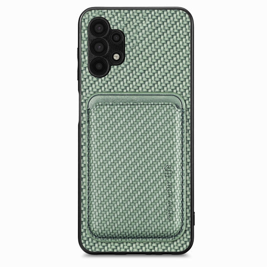 For Samsung Galaxy A32 5G Carbon Fiber Leather Card Magsafe Magnetic Phone Case(Green) - Galaxy Phone Cases by PMC Jewellery | Online Shopping South Africa | PMC Jewellery