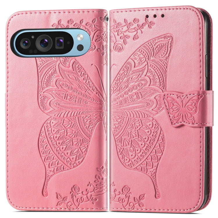 For Google Pixel 9 Butterfly Love Flower Embossed Leather Phone Case(Pink) - free shipping - PMC TechLife - Order now!