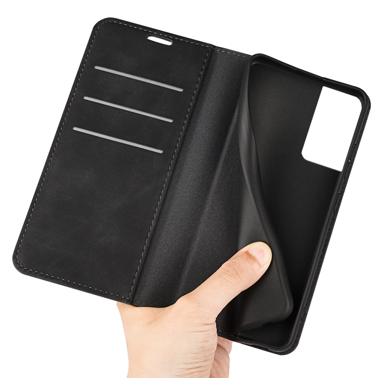 For TCL 40 SE Retro-skin  Magnetic Suction Leather Phone Case(Black) - More Brand by PMC TechLife | Online Shopping South Africa | PMC TechLife | Buy Now Pay Later Mobicred