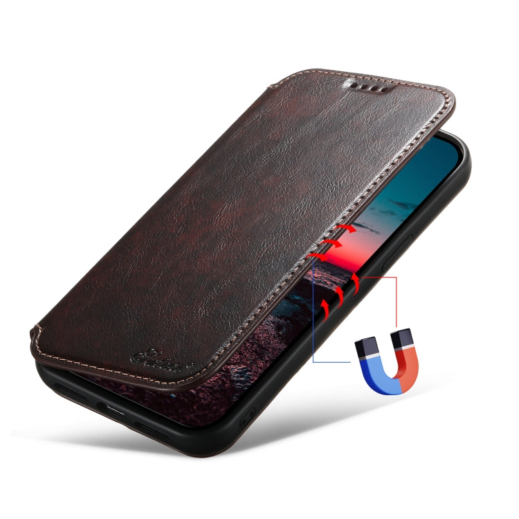 For iPhone 13 Pro Suteni J05 Leather Magnetic Magsafe Phone Case(Brown) - free shipping - PMC Jewellery - Order now!
