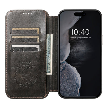 For iPhone 14 Pro Max Suteni J05 Leather Magnetic Magsafe Phone Case(Black) - iPhone 14 Pro Max Cases by Suteni | Online Shopping South Africa | PMC Jewellery | Buy Now Pay Later Mobicred