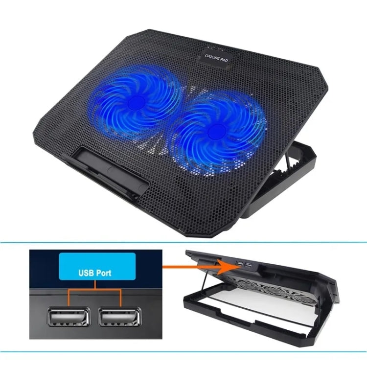 N11 USB Port 8-Gear Adjustable Height Dual Mute Fan Desktop Laptop Cooling Stand - Cooling Pads by PMC TechLife | Online Shopping South Africa | PMC TechLife | Buy Now Pay Later Mobicred