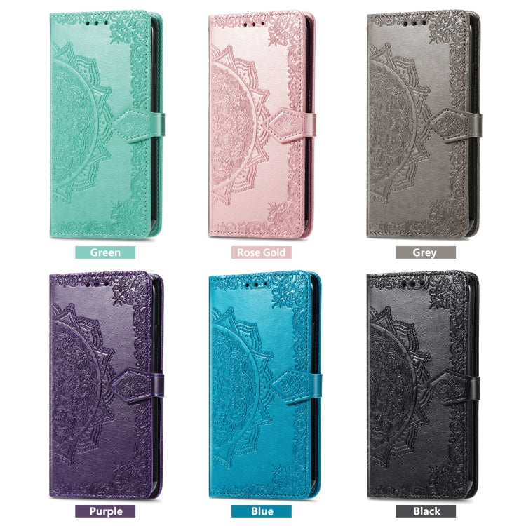 For Blackview A85 Mandala Flower Embossed Leather Phone Case(Green) - More Brand by PMC TechLife | Online Shopping South Africa | PMC TechLife | Buy Now Pay Later Mobicred