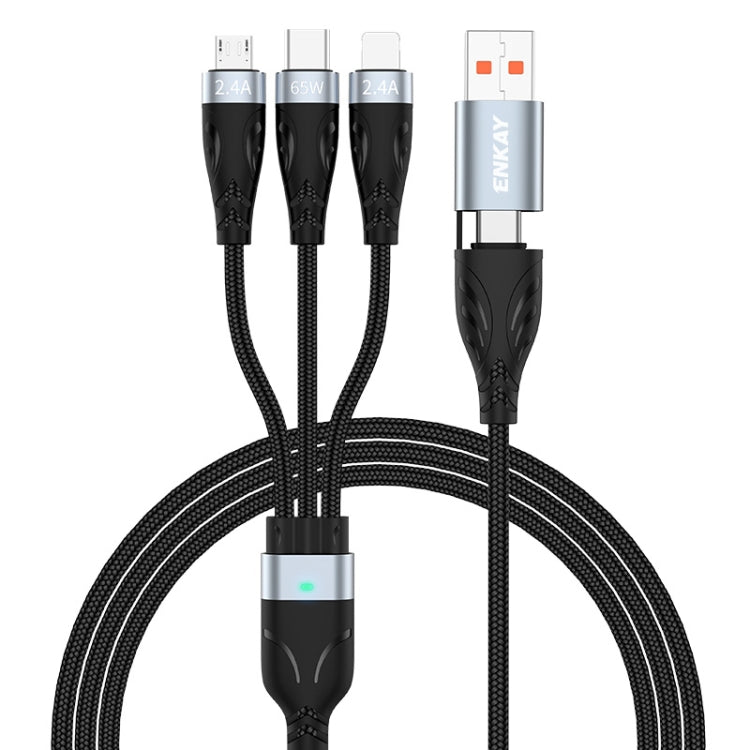 ENKAY ENK-CB135 5-in-1 65W USB-A & USB-C to 8 Pin / Type-C / Micro USB Multifunctional Charging Cable with Indicator Light, Cable Length:2m - free shipping - PMC Jewellery - Order now!