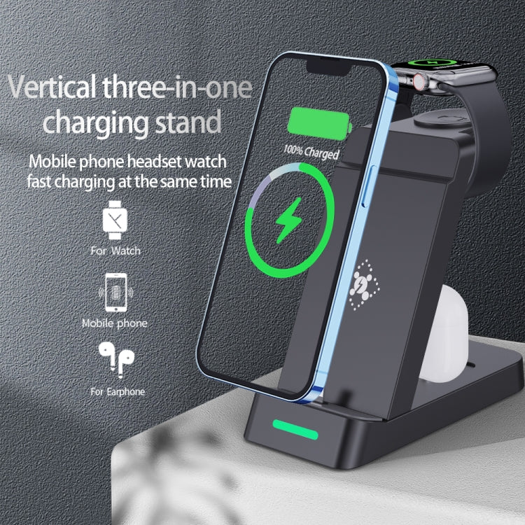 B20 18W 3 in 1 Wireless Charger Stand Charger Dock for iPhone Apple Watch Series(Black) - Wireless Charger by PMC TechLife | Online Shopping South Africa | PMC TechLife