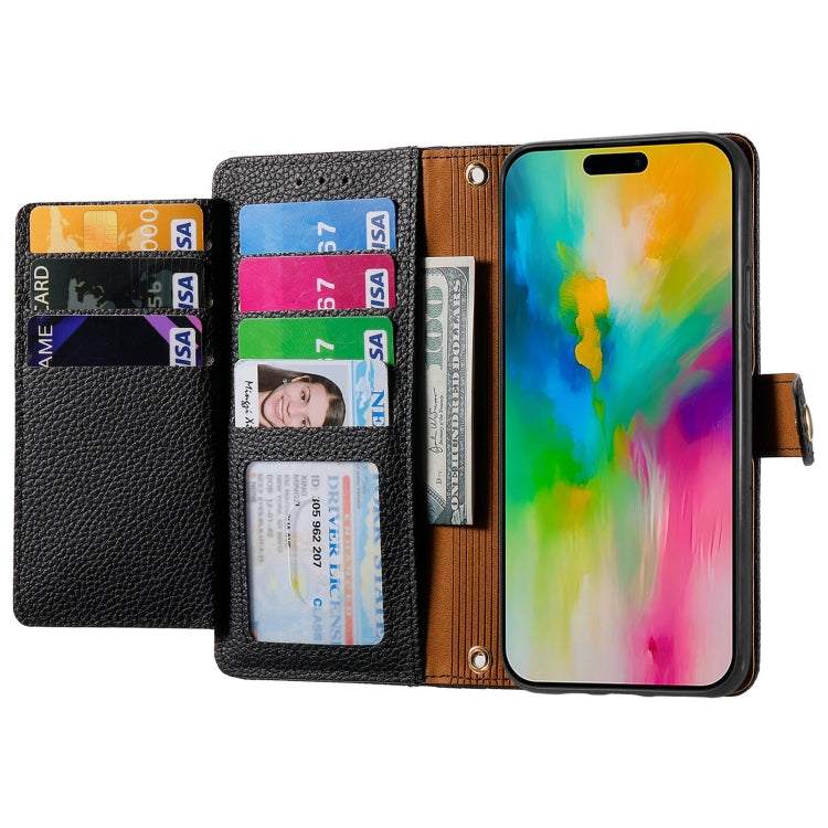 For iPhone 16 Pro Love Zipper Lanyard Leather Phone Case(Black) - free shipping - PMC Jewellery - Order now!