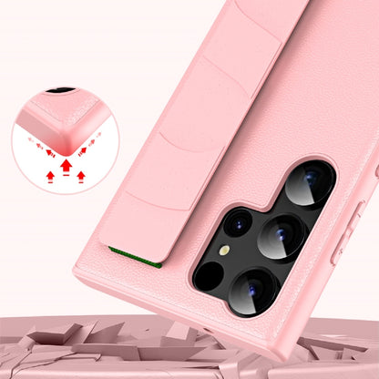 For Samsung Galaxy S25 Ultra 5G Skin Elastic Wrist Grip Back Cover Phone Case(Pink) - Galaxy S25 Ultra 5G Cases by PMC Jewellery | Online Shopping South Africa | PMC Jewellery | Buy Now Pay Later Mobicred