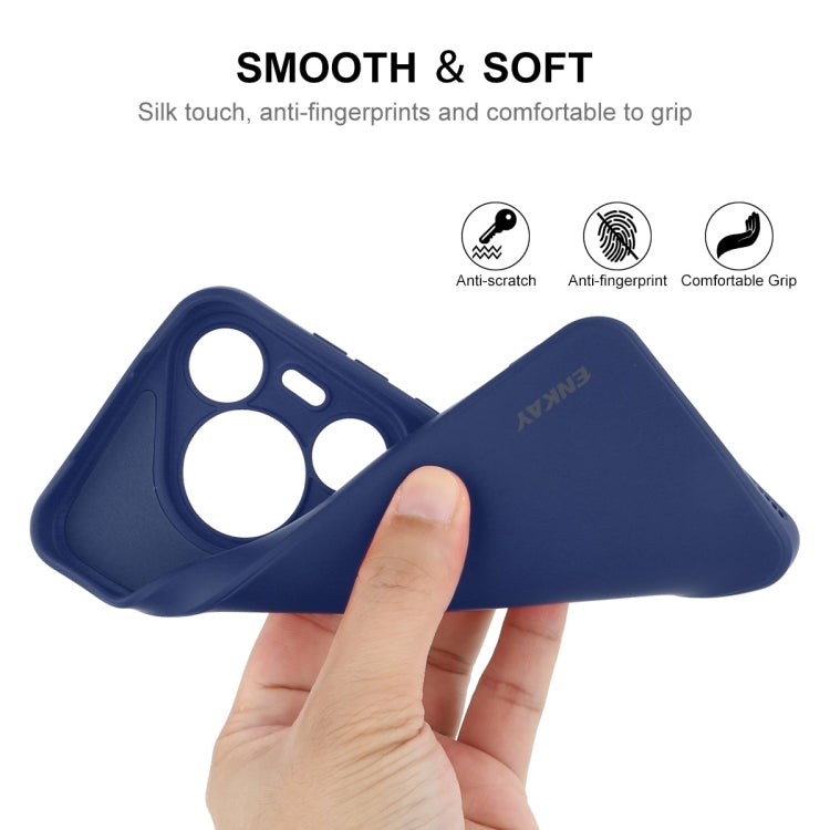 For Huawei Pura 70 ENKAY Hat-Prince Liquid Silicone Shockproof Protective Soft Case(Dark Blue) - Huawei Cases by ENKAY | Online Shopping South Africa | PMC Jewellery | Buy Now Pay Later Mobicred