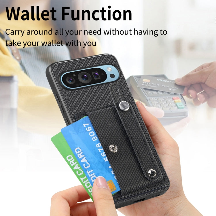 For Google Pixel 9 Wristband Kickstand Card Wallet Back Cover Phone Case with Tool Knife(Black) - Google Cases by PMC TechLife | Online Shopping South Africa | PMC TechLife | Buy Now Pay Later Mobicred