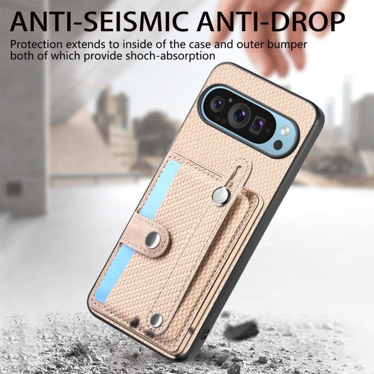 For Google Pixel 9 Pro Wristband Kickstand Card Wallet Back Cover Phone Case with Tool Knife(Khaki) - free shipping - PMC TechLife - Order now!