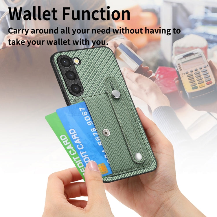 For Samsung Galaxy S25+ 5G Wristband Kickstand Wallet Back Phone Case with Tool Knife(Green) - Galaxy S25+ 5G Cases by PMC Jewellery | Online Shopping South Africa | PMC Jewellery | Buy Now Pay Later Mobicred