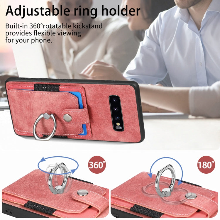 For Samsung Galaxy S25+ 5G Retro Skin-feel Ring Card Wallet Phone Case(Blue) - Galaxy S25+ 5G Cases by PMC Jewellery | Online Shopping South Africa | PMC Jewellery | Buy Now Pay Later Mobicred