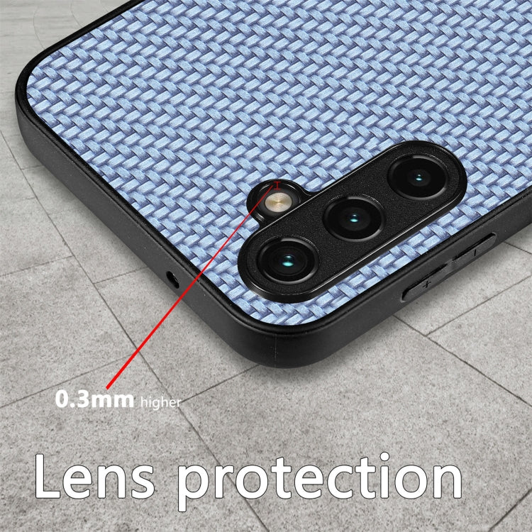 For Samsung Galaxy S25+ 5G Carbon Fiber Texture Leather Back Cover Phone Case(Khaki) - Galaxy Phone Cases by PMC Jewellery | Online Shopping South Africa | PMC Jewellery | Buy Now Pay Later Mobicred