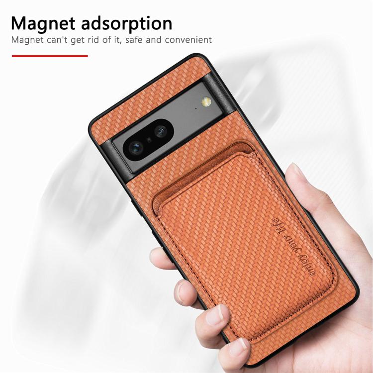 For Google Pixel 7 Pro Carbon Fiber Leather Card Magsafe Phone Case(Blue) - free shipping - PMC TechLife - Order now!