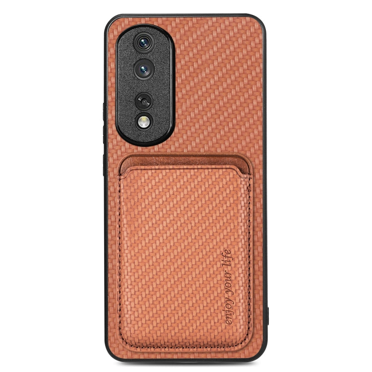 For Honor 80 Pro Carbon Fiber Leather Card Magsafe Phone Case(Brown) - free shipping - PMC TechLife - Order now!