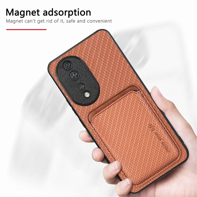 For Honor 80 Pro Carbon Fiber Leather Card Magsafe Phone Case(Khaki) - free shipping - PMC TechLife - Order now!