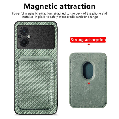 For Xiaomi POCO M5 4G Carbon Fiber Leather Card Magsafe Phone Case(Green) - Xiaomi Cases by PMC Jewellery | Online Shopping South Africa | PMC Jewellery