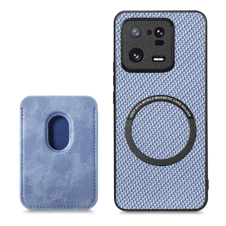 For Xiaomi 13 Pro Carbon Fiber Leather Card Magsafe Phone Case(Blue) - 13 Pro Cases by PMC Jewellery | Online Shopping South Africa | PMC Jewellery