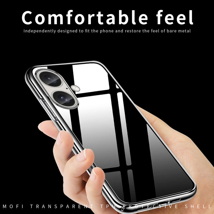 For iPhone 16 MOFI Ming Series Ultra-thin TPU Phone Case(Transparent) - iPhone 16 Cases by MOFI | Online Shopping South Africa | PMC TechLife | Buy Now Pay Later Mobicred