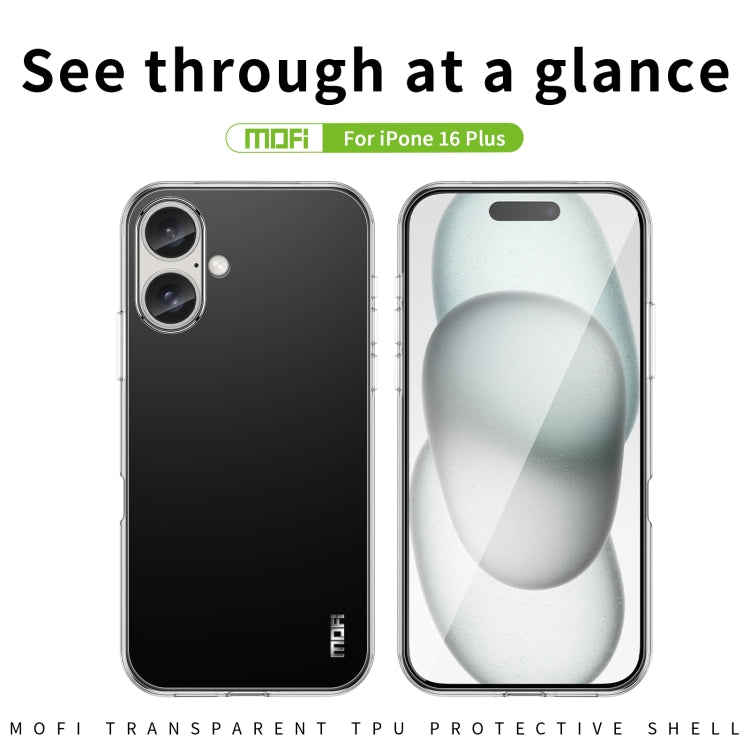 For iPhone 16 Plus MOFI Ming Series Ultra-thin TPU Phone Case(Transparent) - iPhone 16 Plus Cases by MOFI | Online Shopping South Africa | PMC Jewellery | Buy Now Pay Later Mobicred